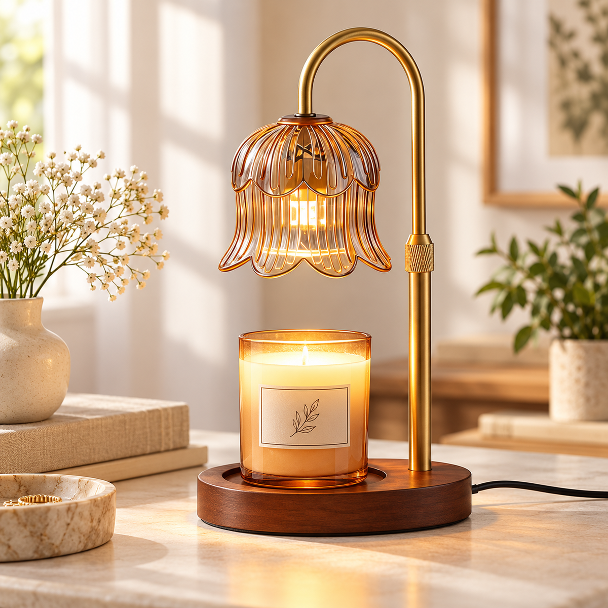Renvera Lumora Candle Warmer Lamp With Timer & Brightness Control